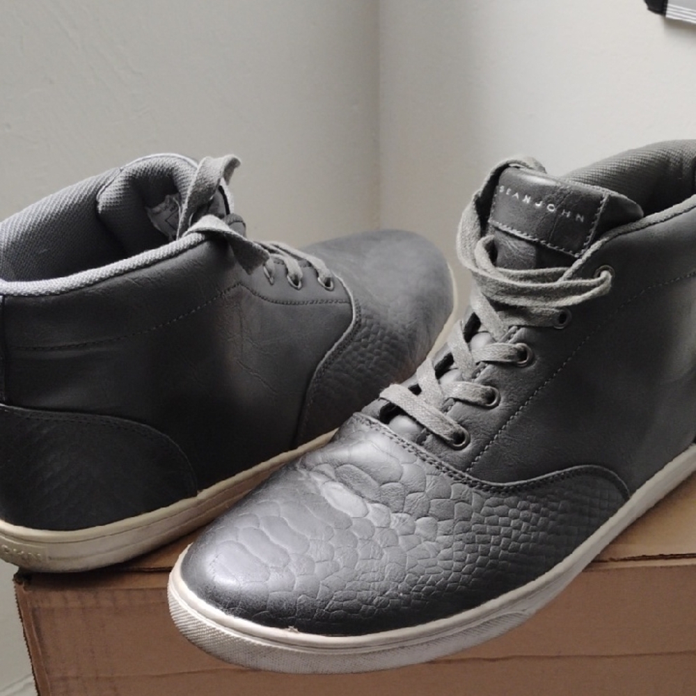 Gray High-Top Sneakers